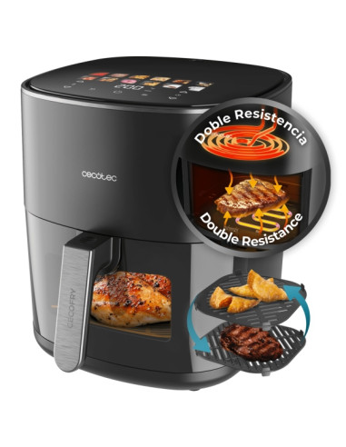 Cecotec Cecofry and Grill Duoheat 6500 Freidora sin Aceite 3 en 1 - Potencia de 2200W - Plancha - Grill - Capacidad 6.5L - Contr