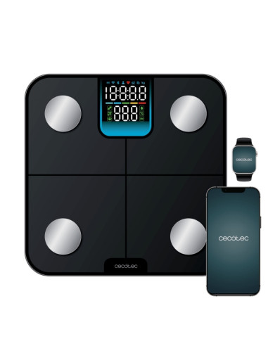 Cecotec Surface Precision HealthySmart Bascula Corporal hasta 180kg - Bluetooth 4.0 - Analisis Corporal Completo - Patas Antides