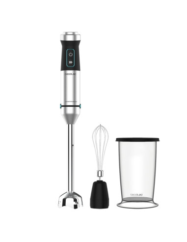 Cecotec Power TitanBlack 1500 XL Cream Batidora de Mano - 1500W - Cuchillas de Titanio - Campana Antisalpicaduras - Velocidad Aj