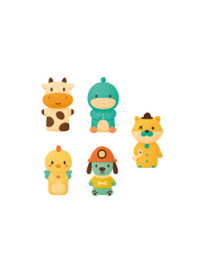 Marionetas de dedos imaginovo tiny tales pvc animales fantasia blister de 5 unidades surtidas 2