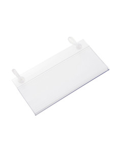 Soporte portaprecios q-connect con 2 agujeros y clip para cesta metalica etiqueta 40x85 mm