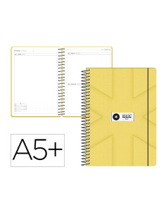 Agenda escolar antartik 26-27 espiral pack and go dia paginaa5+ bilingüe 80g papel fsc amarillo