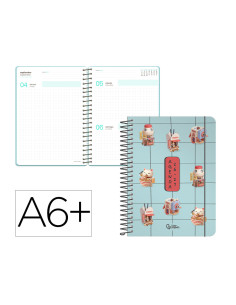 Agenda escolar liderpapel 26-27 espiral orietal dia pagina a6+ bilingue 80g papel fsc mix