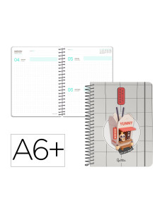 Agenda escolar liderpapel 26-27 espiral oriental dia pagina a6+ bilingue 80g papel fsc fideos