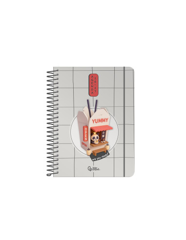 Agenda escolar liderpapel 26-27 espiral oriental dia pagina a6+ bilingue 80g papel fsc fideos