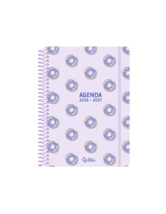 Agenda escolar liderpapel 26-27 espiral petite semana vista a5 bilingue 80g papel fsc verde 2