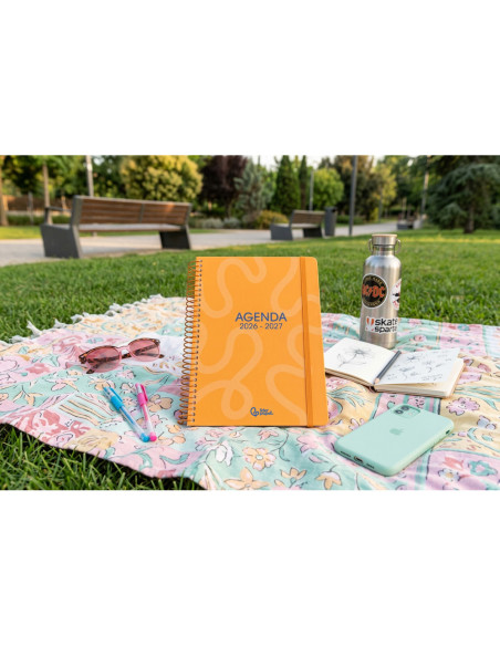 Agenda escolar liderpapel 26-27 espiral classic dia pagina a5 bilingue 70g papel fsc color4