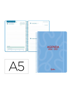 Agenda escolar liderpapel 26-27 espiral classic dia pagina a5 bilingue 70g papel fsc color3