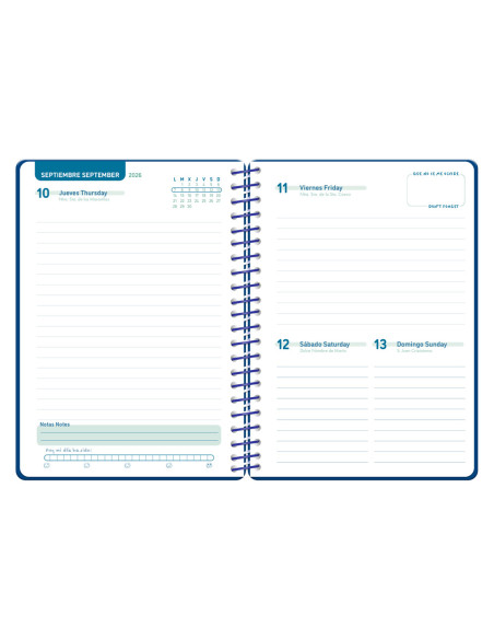 Agenda escolar liderpapel 26-27 espiral classic dia pagina a5 bilingue 70g papel fsc color2