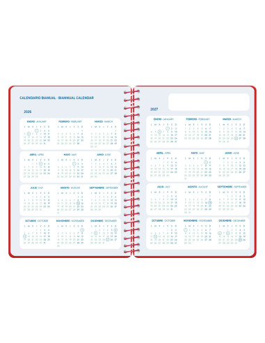 Agenda escolar liderpapel 26-27 espiral classic dia pagina a5 bilingue 70g papel fsc color1