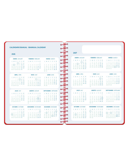 Agenda escolar liderpapel 26-27 espiral classic dia pagina a5 bilingue 70g papel fsc color1