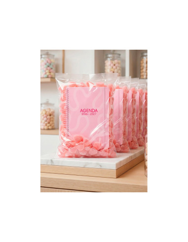 Agenda escolar liderpapel 26-27 espiral classic dia pagina a5 bilingue 70g papel fsc rosa