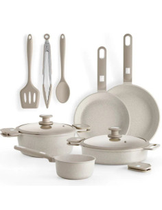 Pack Batería de Cocina Monix Martín Berasategui/ Cazo  16cm/ Sarten  22 - 26cm/ Cacerolas  24 - 28cm/ Aluminio Forjado/ Apta par