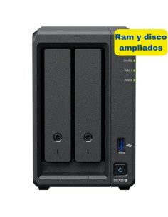 NAS Synology Diskstation DS725+/ 2 Bahías 3.5""- 2.5""/ 8GB DDR4/ 8TB/ Formato Torre