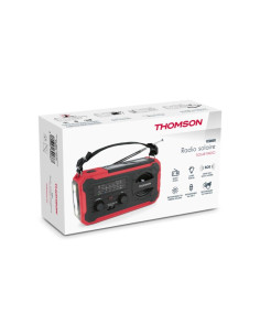 Thomson Radio Solar Portatil SOS - AM/FM - Bateria de 8000mAh - Linterna de Emergencia - 3 Modos de Carga - Funcion Powerbank - 2