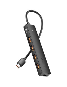 Hub USB Tipo-C 3.2 Vention CKCBB/ 4xUSB/ 1xUSB Tipo-C PD