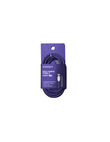 Cable groovy usb tipo c a usb tipo c longitud 1 m color morado