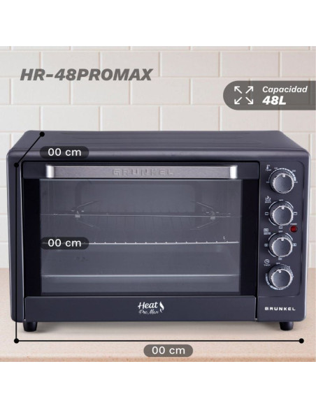 Horno de Sobremesa Grunkel HR-48PROMAX/ 2200W/ Capacidad 48L/ Negro