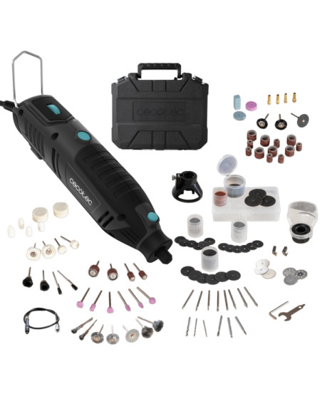 Cecotec Multihand 200 Power Multiherramienta Rotativa - 200W - 256 Accesorios - Maletin - Velocidad Ajustable - Pantalla - Color