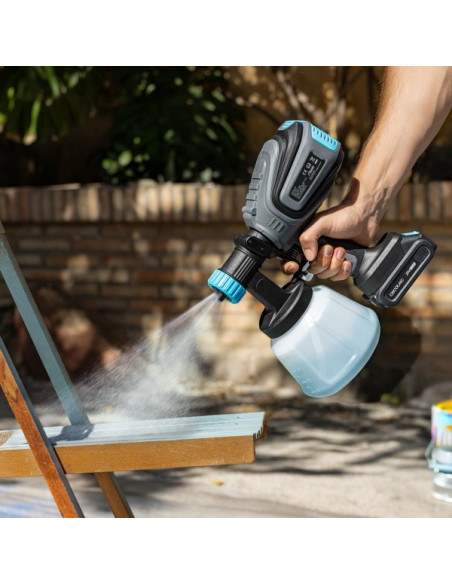 Cecotec TotalPaint 4000 Liberty Pistola de Pintura Inalambrica - Bateria 21V 2Ah - Deposito 1200ml - Control de Caudal hasta 800