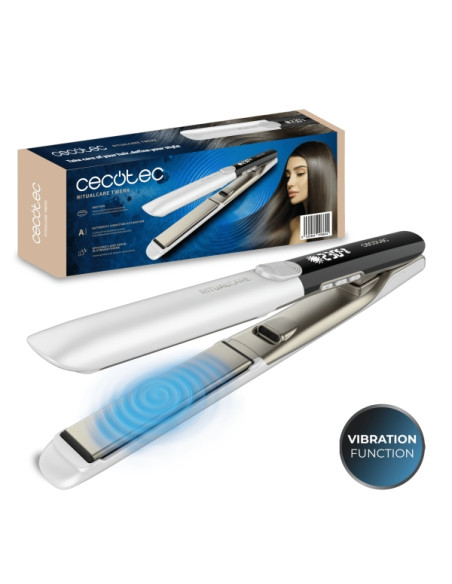 Cecotec RitualCare Twerk Plancha de Pelo con Vibracion - Cable 360º - Pantalla LED - Bloqueo de Placas - Temperatura Regulable -