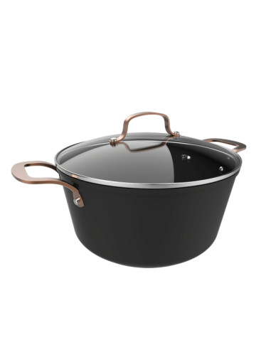 Cecotec Polka Fantasy Olla de 28cm de Diametro - Capacidad de 7.1L - Aluminio Forjado - Tapa de Cristal Templado - Asas de Acero