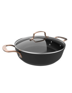 Cecotec Polka Fantasy 28 Low Pot Golden Olla Baja de 28cm de Alumino Forjado - Capacidad de 4.1L - Antiadherente - Apto para Lav