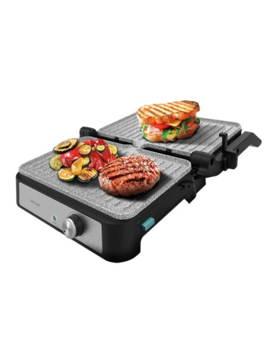 Cecotec Rock'n grill 1500 TakeandClean Stone Parrilla Electrica - 1500W - Placas Desmontables - Revestimiento Antiadherente - Ap