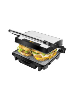 Cecotec Rock'nGrill 1500 Rapid Parrilla Electrica - Potencia de 1500W - Revestimiento Antiadherente - Bandeja Recogegrasas - Pla