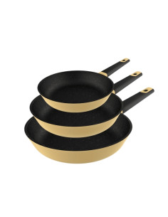 Cecotec Polka Experience Vulcano Pack de 3 Sartenes de 18, 22 y 26cm - Aluminio Fundido - Teflon Antiadherente - Apto para Lavav