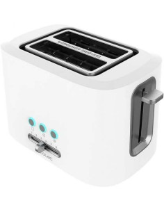Cecotec Toast & Taste 9000 Double White Tostadora Electrica 980W - 6 Niveles - 2 Ranuras Cortas Extraanchas - Capacidad para 2 T