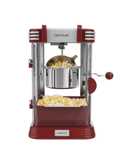 Cecotec FunandTaste P'Corn Classic Palomitero Electrico - 300W - Estilo Retro - Olla de Acero Inoxidable 500ml - Bandeja Extraib