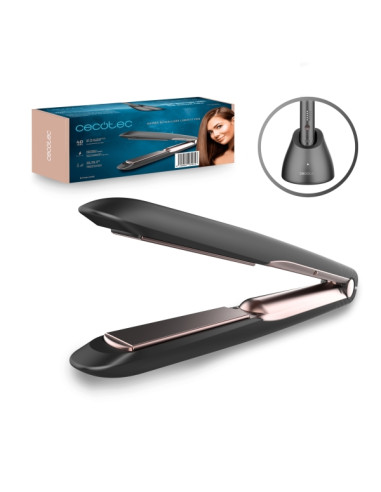 Cecotec Bamba RitualCare Liberty Pro Plancha de Pelo - Autonomia 40min - Base de Carga Portatil - Temperatura Regulable - Revest