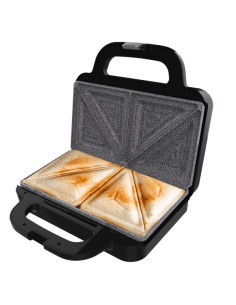 Cecotec Rock'nToast Deep Classic Sandwichera - 1000W - Capacidad para 2 Sandwiches - Placas Triangulares - Antiadherente - Acero