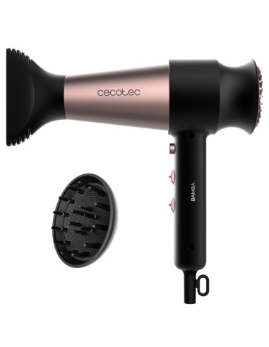 Cecotec Bamba IoniCare RockStar Retro Secador de Pelo - 2000W - Iones Negativos - Difusor - Funcion de Aire Frio - Control Ajust