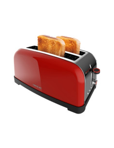 Cecotec Toastin' Time 1500 Tostadora de Doble Ranura Larga - 1500W - Ranura Ancha hasta 3.8cm - Acero Inoxidable - Apagado Autom
