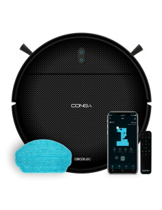 Cecotec Conga 999 Map Genesis Robot Aspirador - Navegacion Giroscopica - Bluetooth - Autonomia 120min - 2000Pa - Mopa de Fregado