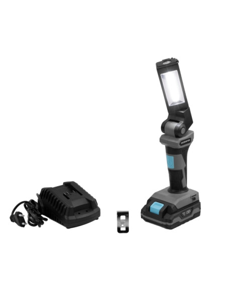 Cecotec CecoRaptor WorkLight 2020 Advance Linterna de Trabajo LED - 5W - Autonomia 4H - Bateria 2Ah 20V - 300 Lumenes - Cabezal