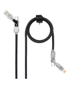 Cable USB 2.0 Tipo-C Nanocable 10.01.2601/ USB Tipo-C Macho + USB Macho - USB Tipo-C Macho + Lightning Macho/ Hasta 27W/ 480Mbps