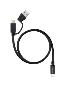 Cable USB 3.2 Tipo-C Nanocable 10.01.4800/ USB Tipo-C Macho/ USB Macho - USB Tipo-C Macho/ Hasta 60W/ 10Gbps/ 50cm/ Negro