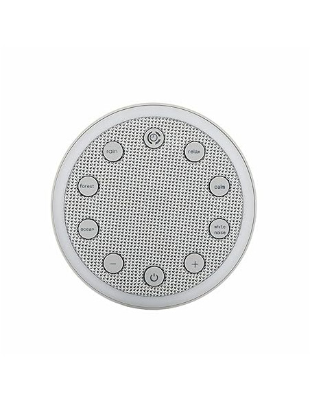 Innovagoods Slewel Maquina de Ruido Blanco - Autonomia 60min - Relajacion con Luz y Sonido - Bateria 400mAh - Antideslizante - A