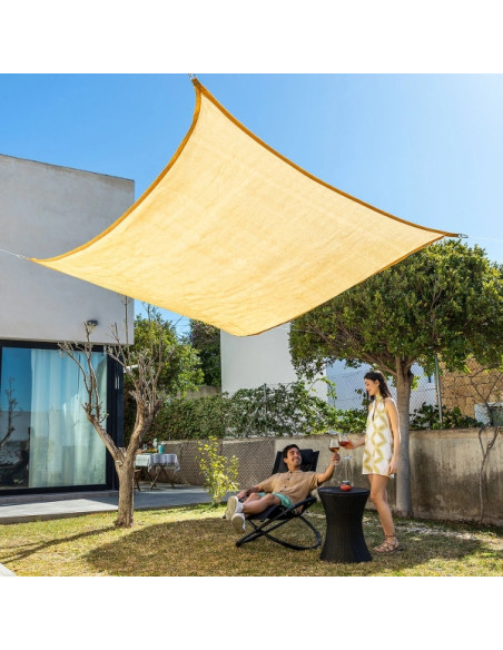 Innovagoods Shazail Toldo Vela Rectangular - Facil Limpieza - Proteccion UV - Transpirable - Incluye Cuerda y 4 Mosquetones - 20