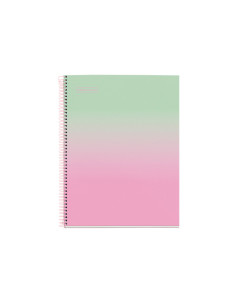 Cuaderno espiral miquelrius din a4 80 hojas cuadro 5 mm 90 gr gradient rosa verde menta