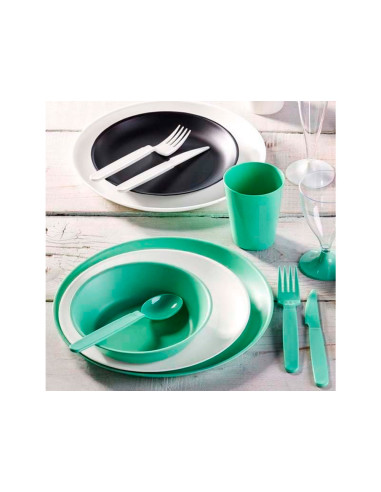 Cubierto polipropileno archivo 2000 libre bpa pack 1 cuchara + 1 tenedor + 1 cuchillo 18,5 cm color blanco