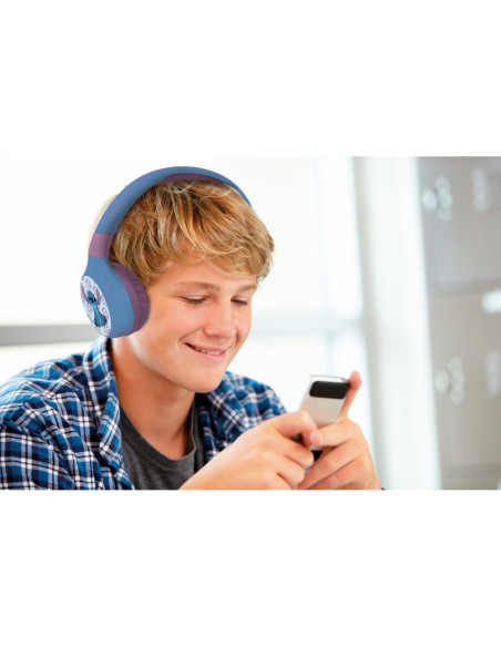 Auriculares plegables lexibook stitch 2 en 1 bluetooth con cable