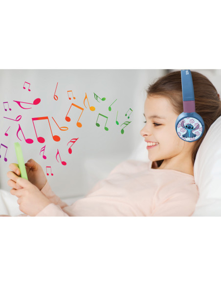 Auriculares plegables lexibook stitch 2 en 1 bluetooth con cable