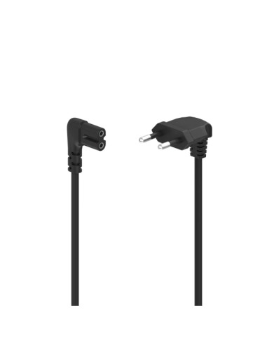 Hama Cable de Alimentacion Acodado CEE7/16 Macho - Hembra C7 - Longitud 1.5m - Seccion 0.75mm2 - Color Negro