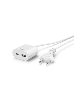 Hama Cargador con Cable Integrado de 1.9m - 17.5W - USB-C - USB-A - Color Blanco