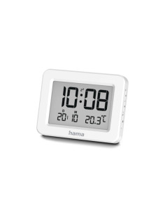 Hama Kos Radio Reloj Despertador - Pantalla Digital - Termometro - Funcion de Repeticion de Alarma - Zona Horaria Ajustable - 7x