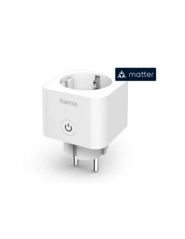 Hama Enchufe WLAN Inteligente - WiFi - Temporizador - IP20 - Compatible con Asistente de Voz - Control con App - 7.7x5.5x5.5cm -